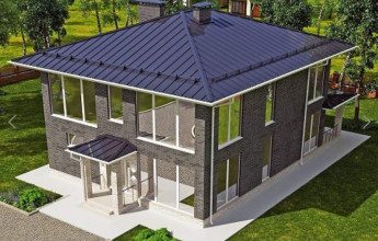 Проект коттеджа с большими окнами