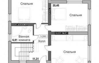 Дом на два этажа с небольшим балконом 172 кв.м.