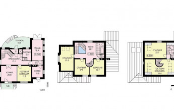 Блочный коттедж в финском стиле с декоративным фахверком