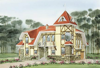 Типовой проект сложного коттеджа