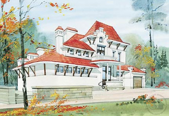 Трехуровневый коттедж из газобетона