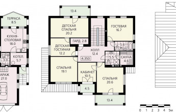 Фешенебельный коттедж из газобетона с интересной планировкой