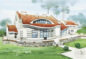 Двухэтажный коттедж дизайнера и архитектора