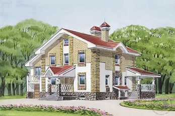 Типовой проект трехуровневого коттеджа