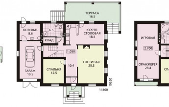 Типовой проект трехуровневого коттеджа