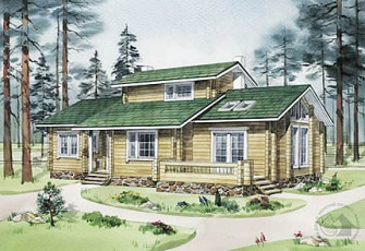 Брусчатый домик