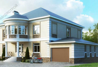 Двухэтажный дом с колоннами