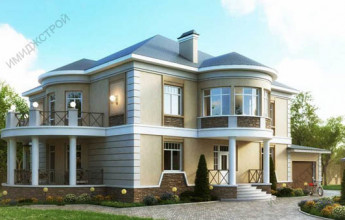 Двухэтажный дом с колоннами