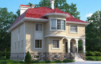 Коттедж с угловым входом 372 квадрата