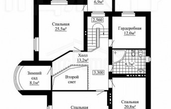 Коттедж с угловым входом 372 квадрата