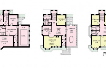 Дворец с огромным зимним садом и бассейном