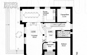 Необычный коттедж на 406 квадрата