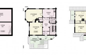 Деревянный особняк с террасой