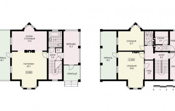 Разносторонний дом с винтажной ковкой и множеством выступов