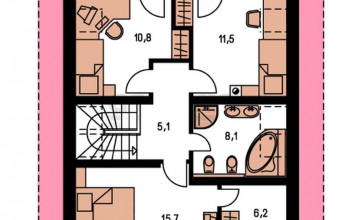 Проект коттеджа в чешском стиле 125 кв.м.