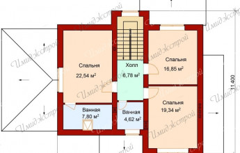 План дома с панарамными окнами и террасой 206 кв.м.