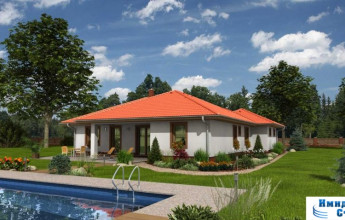 Проект одноэтажного коттеджа с гаражом 160 кв.м.