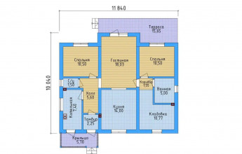 Один этаж дом 81 кв.м
