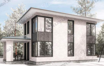 Небольшой красивый коттедж с навесом 109 кв.м.