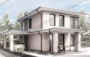 Небольшой красивый коттедж с навесом 109 кв.м.