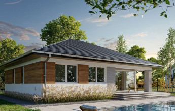 одноэтажный дом в стиле шале