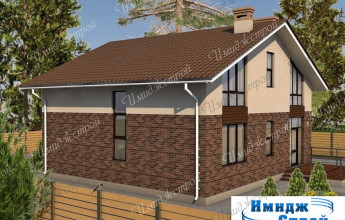 Двухэтажный дом с французскими окнами Коттедж с витражными окнами