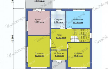 Двухэтажный дом с французскими окнами Коттедж с витражными окнами
