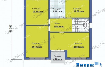 Двухэтажный дом с французскими окнами Коттедж с витражными окнами