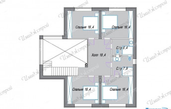 Двухэтажный дом на 243 м2  Оригинальный коттедж с просторными формами