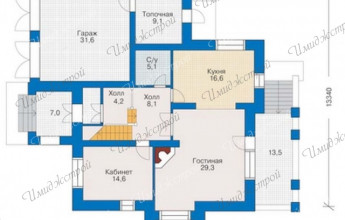 план недорого дома из кирпича в два этажа