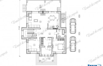 Проект коттеджа с цокольным этажом 407 кв.м