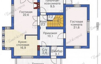 Дом в восточном стиле  Двухэтажный коттедж в восточном стиле