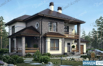 Двухэтажный дом на 274 м2 в европейском стиле Оригинальный двухэтажный дом в европейском стиле