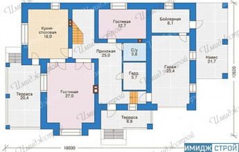 Двухэтажный дом на 274 м2 в европейском стиле Оригинальный двухэтажный дом в европейском стиле