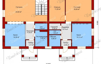 каталог проектов коттеджей  Дуплекс в немецком стиле  Дуплекс на 226 м2 в немецком стиле