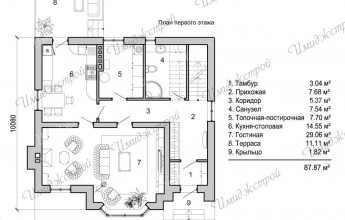 Отличный дом в эклектическом стиле  Двухэтажный коттедж в эклектическом стиле на 160 м2