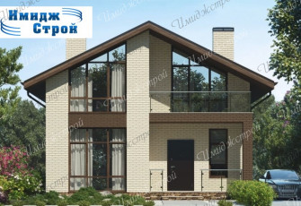 Проект коттеджа с элементами фахверка 139 кв.м.