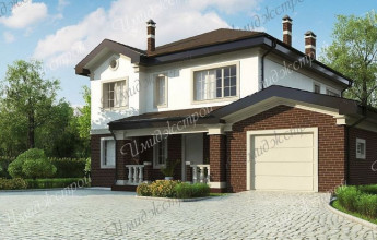 Сливочно-кофейный дом в авторском стиле. Загородный дом в стиле шале с авторской интерпретацией.