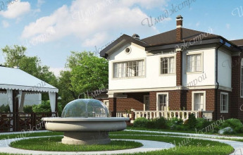 Сливочно-кофейный дом в авторском стиле. Загородный дом в стиле шале с авторской интерпретацией.