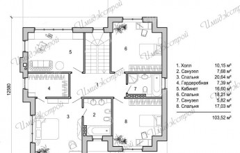 Дом в шведском стиле на 211 м Коттедж с многоуровневой крышей в шведском стиле
