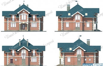 Оригинальный двухэтажный коттедж с многоуровневой крышей Стильный дом с многоуровневой кровлей