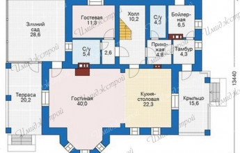 Двухэтажный коттедж в европейском стиле Двухэтажный дом на 243 м2