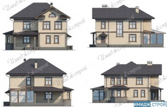 Двухэтажный коттедж в европейском стиле Двухэтажный дом на 243 м2