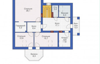 Красивый проект коттеджа 221 кв.м.
