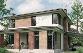 Проект коттеджа с навесом 178 кв.м.