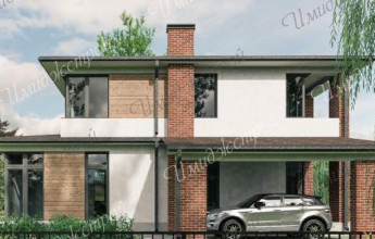 Проект коттеджа с навесом 178 кв.м.