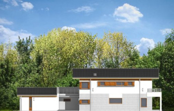 Дом для узкого участка с гаражом на 242 кв2