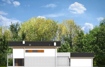 Дом для узкого участка с гаражом на 242 кв2