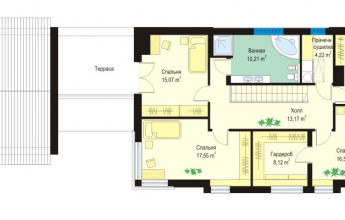 Дом для узкого участка с гаражом на 242 кв2