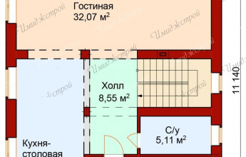 Двухэтажный дом с террасой  Оригинальный дом на 132 м2 с террасой